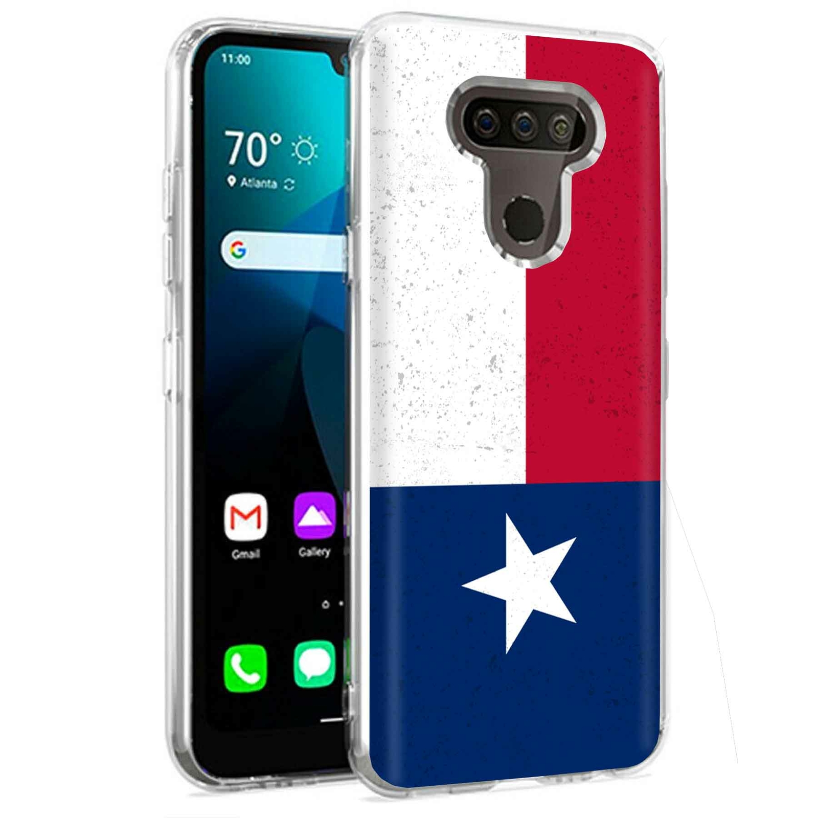 Phone Case for LG Harmony 4,Premier Pro Plus,K41, Texas State Flag Print