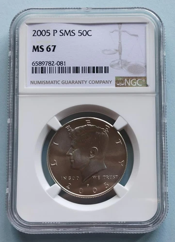 Kennedy 2005 P Satin Finish SMS Half Dollar 50 Cents Graded NGC MS 67 JFK