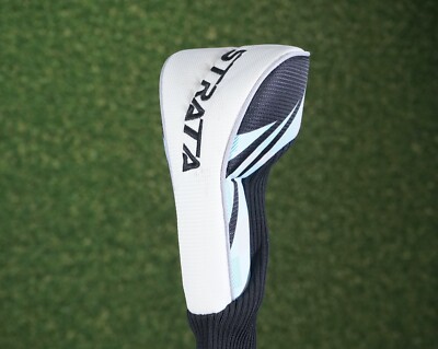 STRATA 3 FAIRWAY WOOD HEADCOVER, GOLF WHITE LIGHT BLUE ~ L@@K!!