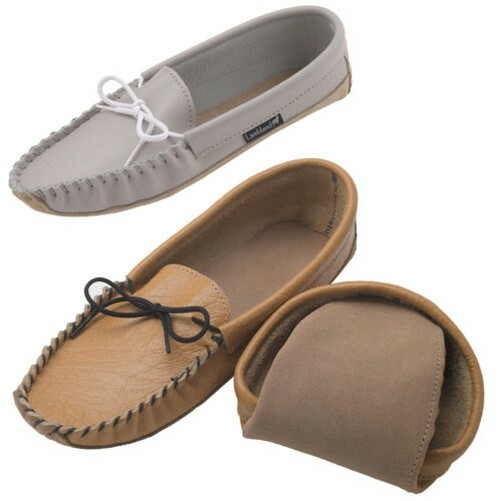 ladies leather moccasin slippers