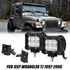 For Jeep Wrangler Tj Pair 4 Inch Led Cube Pods Offroad Driving Mount Bracket