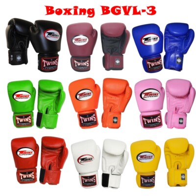 Muay Thai Boxing Gloves Twins Special BGVL-3 Sparring MMA Premium Grade