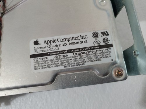 Apple Quantum ProDrive 160MB 3.5" Hard Drive SCSI Mac w/ Enclosure *READ* - Picture 5 of 10