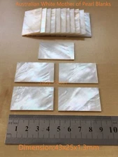 43x25x1.3mm,2pcs Genuine Australian White Mother of Pearl Rectangle Inlay Blanks