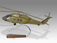 Modelo de helicóptero de madera de escritorio Sikorsky UH-60 Black Hawk del ejército de Estados Unidos a gran escala 1/48