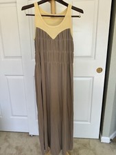 Zara Beige Maxi Dress Woman S Slinky Stretchy Knit Gathered Chest Minimalist