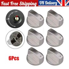 6Pcs Universal Metal Gas Stove Knob Cooker Oven 6mm Kitchen Switch Controller UK