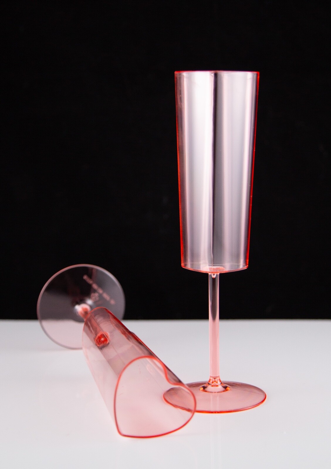 New Target Bullseye Valentine's Day Pink Heart Shaped Champagne Glasses