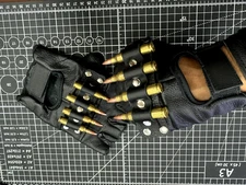 Bullet Fingerless Biker Gloves Riding Driving Motorcycle Musician Punk Goth Meta