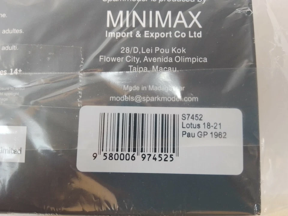 Spark Lotus 18-21 #18 Nino Vaccarella Pau GP 1962 1/43 S7452 - Bild 3 von 3