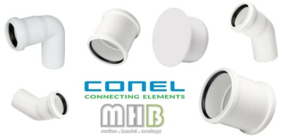 CONEL DRAIN Formteile DN 32 - DN 100 I Bögen I Muffen I Stopfen I Schallschutz 
