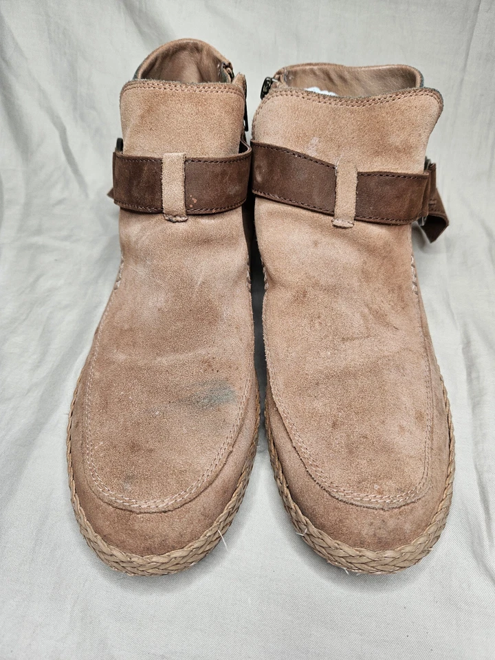Ugg Sloan Arnés Botines Mujer Talla 11 Marrón Tostado Gamuza Cuero Ligero Foto 3 de 4