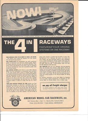 American Model Car 4 in 1 Raceways Slot Car Original Vintage Mag Ad ...