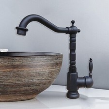 Black Oil Rubbed Brass Bathroom Kitchen Vessel Sink Faucet Mixer Tap snf340