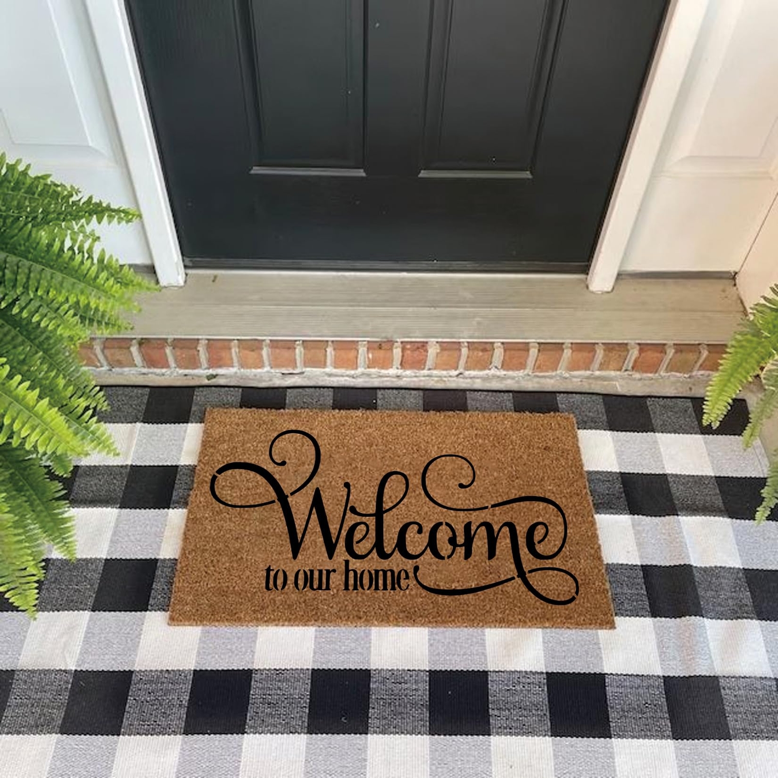 6 Pieces Welcome Stencils for Painting on Wood Family Doormat Stencils Welcom...