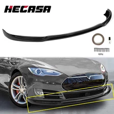Fits 12-16 2017 Tesla S Glossy Black Front Bumper Body Kits Lip Spoiler Splitter