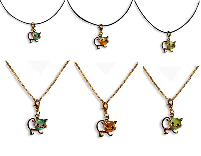 Leder oder Edelstahl 2mm Halskette 40-75cm mit Charm Anhänger Katze 2,0 x 1,9cm