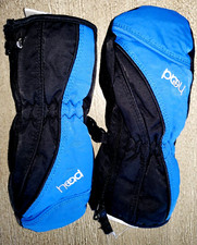 HEAD brand BOYS WINTER MITTENS GLOVES SIZE SMALL black blue thick lined nice