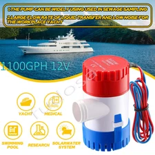 12V 1100GPH Electric Marine Submersible Bilge Sump Water Pump fit for Boat Yacht