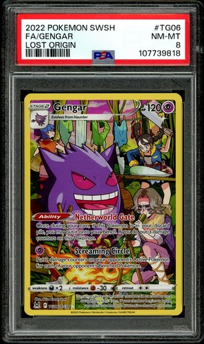 PSA 8 NM-MINT Gengar TG06 Lost Origin Pokemon Card