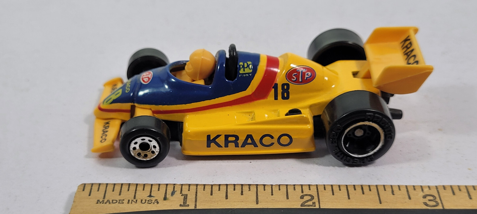 Yellow 18 KRACO Formula F1 Indy 500 Racer Race Car Racer Matchbox Rare Vintage