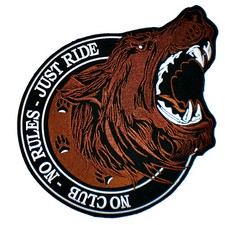 GRANDE No Club No Rules Just Ride Giacca Ricamata Biker Back Patch Gangster