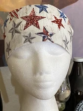 Surgical scrub, Chemo, Dental, Technicians, Chefs Caps. Red, White, & Blue Stars