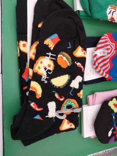 Happy Socks Black Multi Color size US M 8-12 US W 10-12 1/4 New, Lot 4 New Pairs - Picture 10 of 10