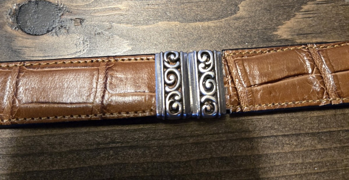 Brighton‎ M 30 Light Brown Leather Belt Silver Tone Buckle 43102 Vintage 90s Vintage Leather Brighton Belt – Dovetail main image 3