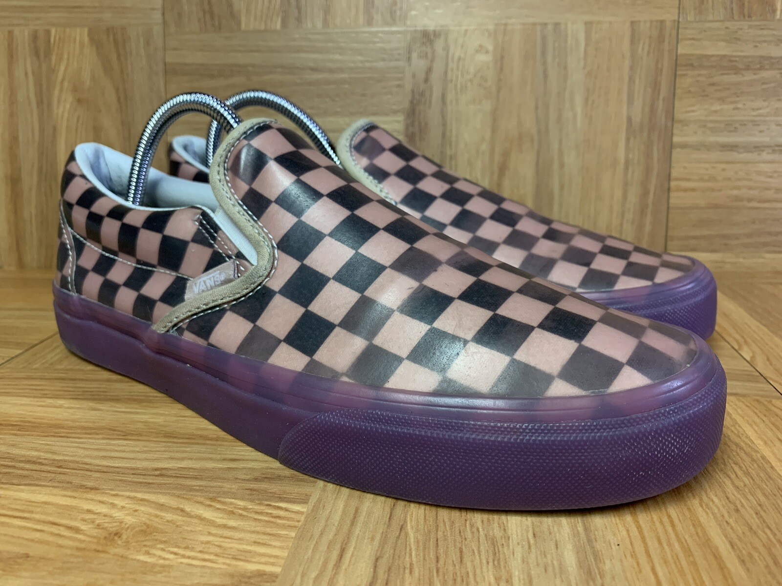 vans slip on checkerboard purple