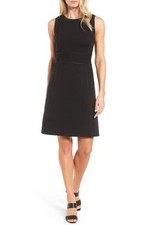 CLASSIQUES ENTIER Nordstrom Black Studded Stretch Ponte Knit Cocktail Dress 6 US