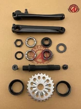 AltaLine 3 PC BICYCLE Black CRANKSET BEACH CRUISER BMX MTB w/25T SILVER Sprocket