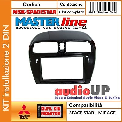 Masque Autoradio Adaptateur 2DIN Mitsubishi Spacestar 2014 Kit D'Installation - Photo 1/2