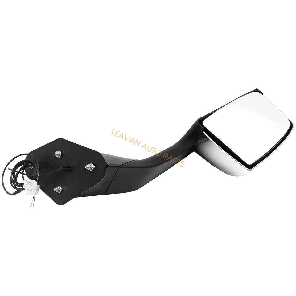 Par de espejos retrovisores cromados diestros y diestros para Volvo VNL 2004-2017 con luces de giro Foto 3 de 4