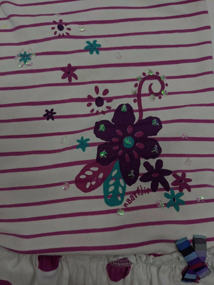 NAARTJIE White Purple Striped Polka Dot Bubble Dress 2010 Summer 2 Spot Play - Image 4 of 4