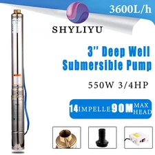SHYLIYU 3 Inch 3/4HP Deep Well Pump Submersible Water Pump Well Pumps 220V/60Hz