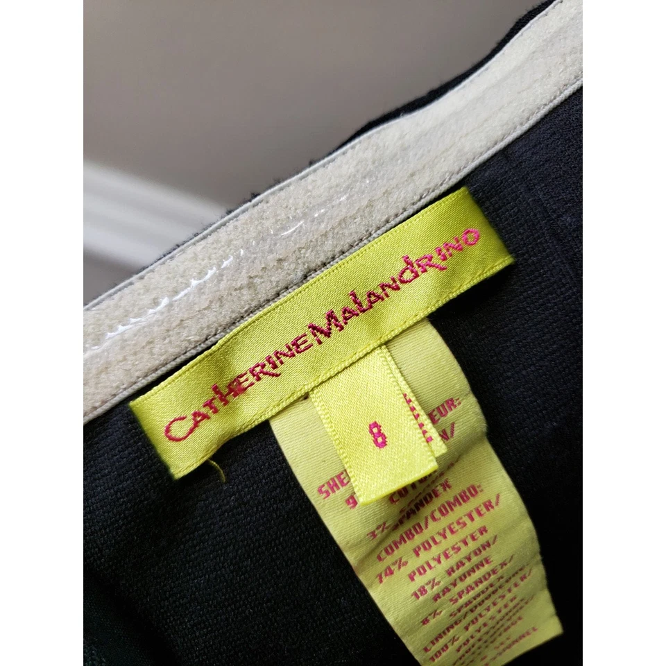 Vestido para mujer Catherine Malandrino calce y acampanado 8 negro fuera del hombro cremallera trasera Foto 3 de 4