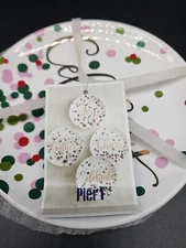 Pier 1 Imports Appetizer Plates Set of 4 Joy Gather Cheers Celebrate Pink Green