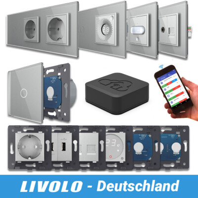 LIVOLO SmartHome WIFI Touch Funk Lichtschalter Steckdosen Wechselschalter Grau