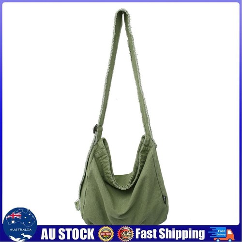 Large Capacity Canvas Shoulder Bags Soft Travel Women Men Satchel (Green) AU eBay