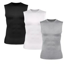 Mens Compression Sleeveless Tank Top Sport Running Basketball Workout Base Layer