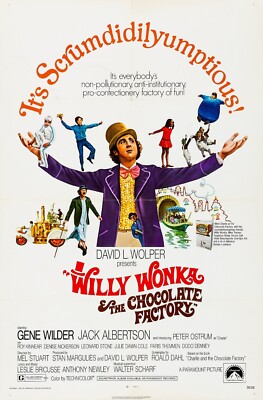1971 Willy Wonka & The Chocolate Factory Poster 11X17 Oompa Loompa Gene Wilder 