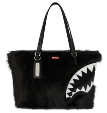 Sprayground Fur Cray Tote Bag🔥New Black Shoulder Large Purse