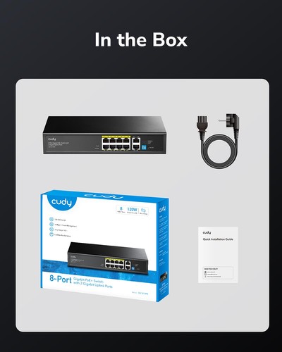 8 Port Gigabit PoE Switch, 120 Watts PoE Budget, 8 10/100/1000Mbps PoE+ Ports... - 第 9/9 張圖片