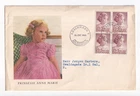 STAMP DENMARK SCOTT B18 "Princess Anne-Marie" 25+5 ORE 1950 FDC BLOCK OF 4