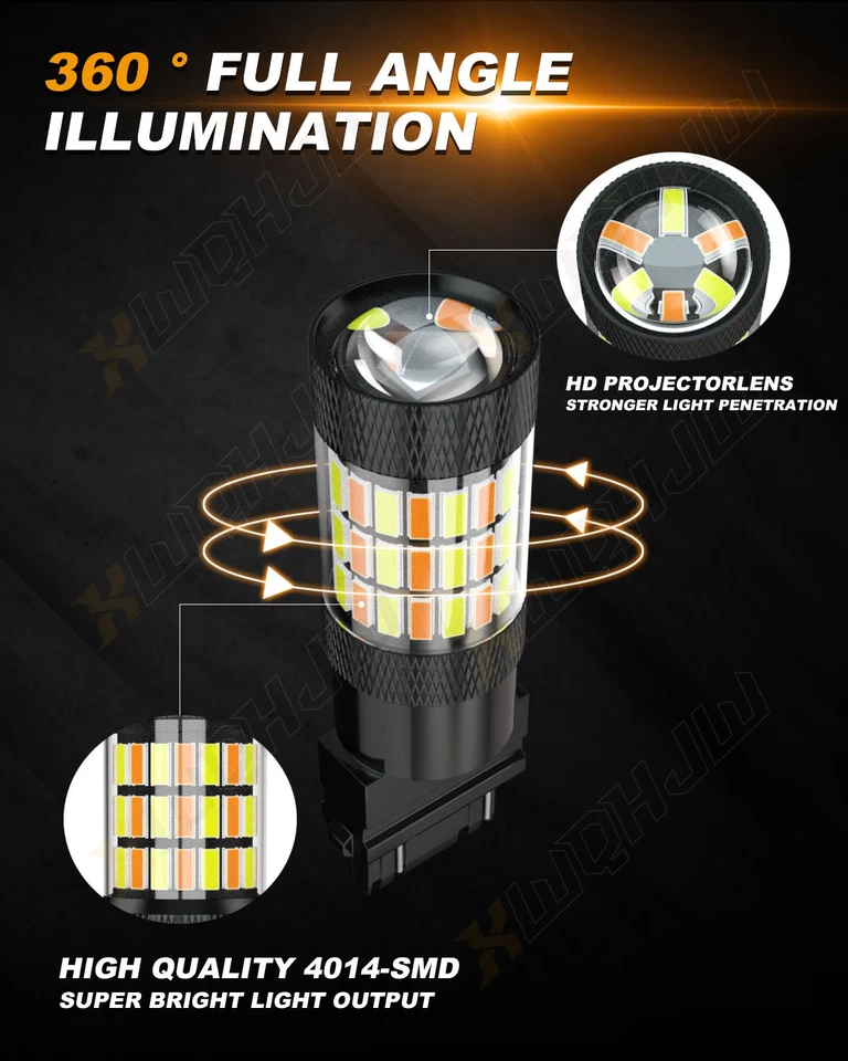 Para Chevrolet S10 1994-2003 2004 Blanco 3157 LED Señal de giro Bombillas de estacionamiento Foto 3 de 4