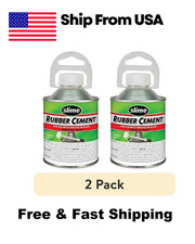  2 PACK  Rubber Cement Tire Repair Glue Brush Applicator Use With Plug 8 Oz