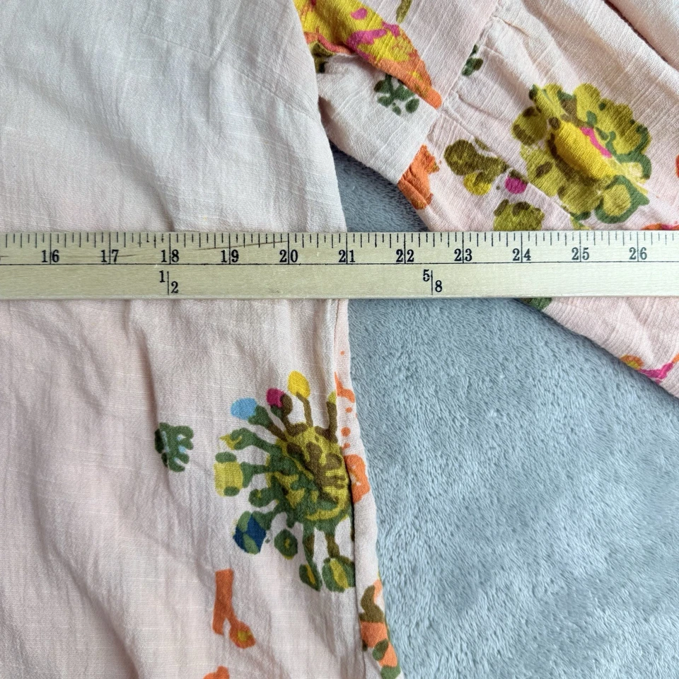 Melissa McCarthy Seven7 Top Mujer Grande Rosa Floral Borlas Manga Abullonada Boho Foto 3 de 4