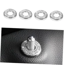 4Pack Bling Car Inner Door Lock Pull Stickers, Rhinestones Bling Car Pull White
