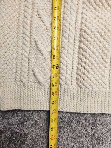 Vintage Aran Knit Wool Fisherman Sweater XL Irish Donegal Collection Magee Cream - Picture 6 of 7